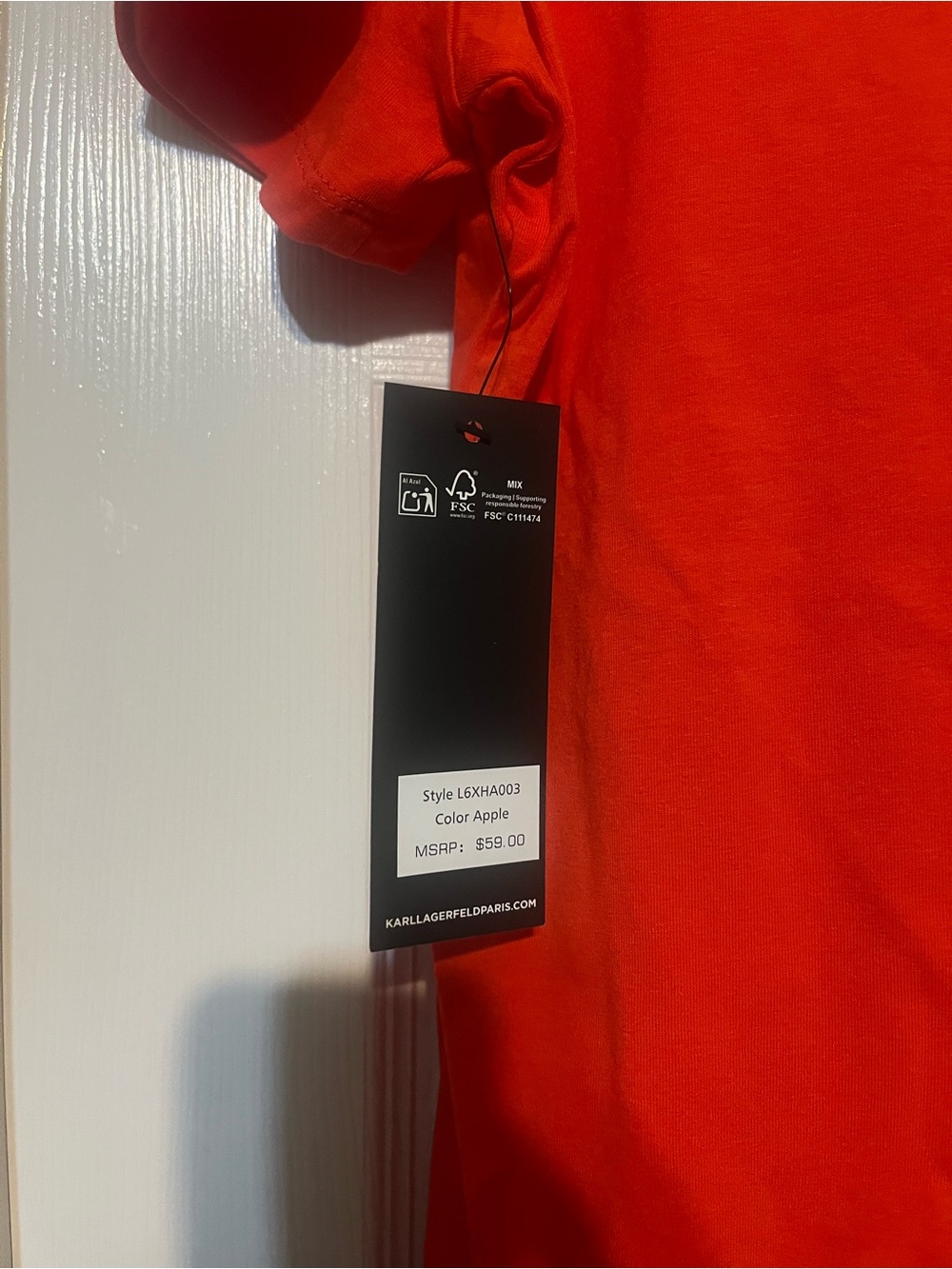 Karl Lagerfeld Bright Red Paris Graphic Short Sleeve Tee - Picture 7 of 10